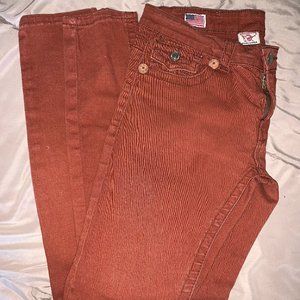 True Religion Joey Super T brick red skinny jeans